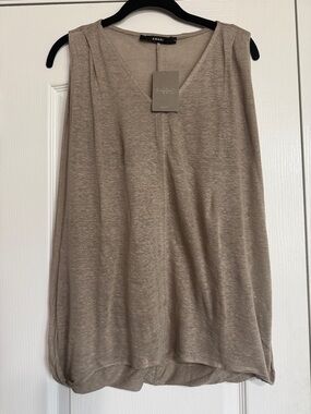 Anthropologie Taupe V-Neck Sleeveless Tank